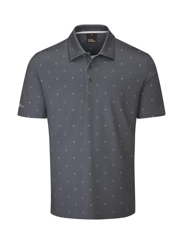 Burrows Polo Shirt- White / Small- Oscar Jacobson Golf
