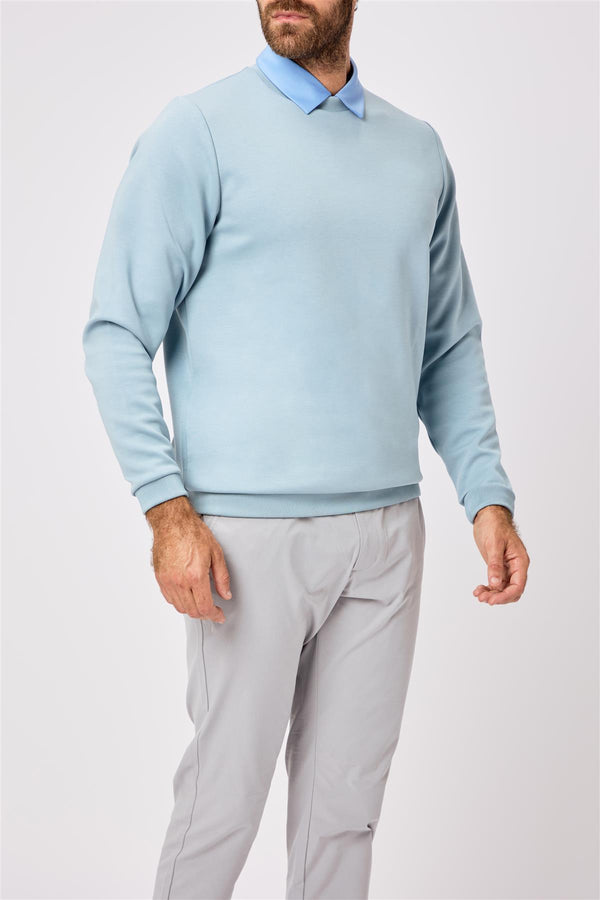 Johnstone Crew Neck Pullover- Dodger Blue / Small-Dodger Blue / Medium-Dodger Blue / Large-Dodger Blue / X-Large-Dodger Blue / XX-Large- Oscar Jacobson Golf