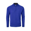 Warwick Pin Merino Zip Neck Sweater- Royal Blue / X-Large- Oscar Jacobson Golf