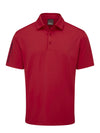 Ocar JacobsonRed polo shirt with a brand logo on a white background