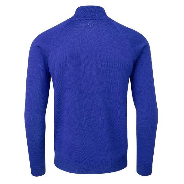 Warwick Merino Zip Neck Sweater- Royal Blue / Small- Oscar Jacobson Golf