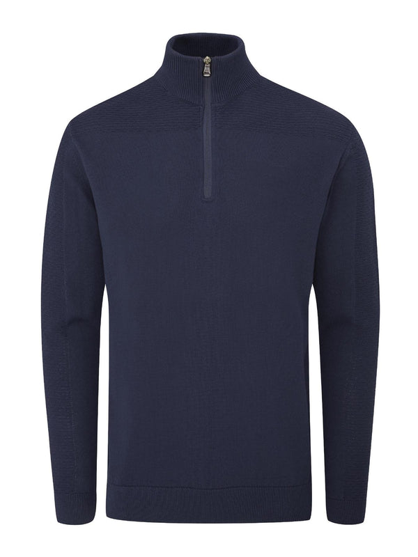 Winwood Half Zip Sweater- Navy / Medium- Oscar Jacobson Golf