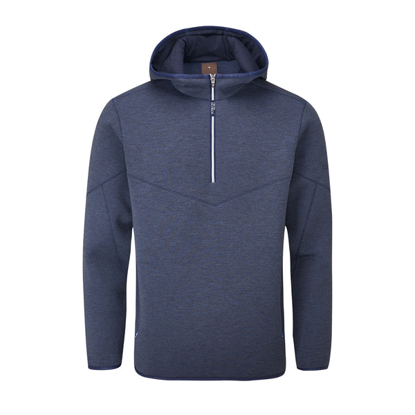 Dayne Quarter Zip Hooded Pullover- Black Marl / Small- Oscar Jacobson Golf