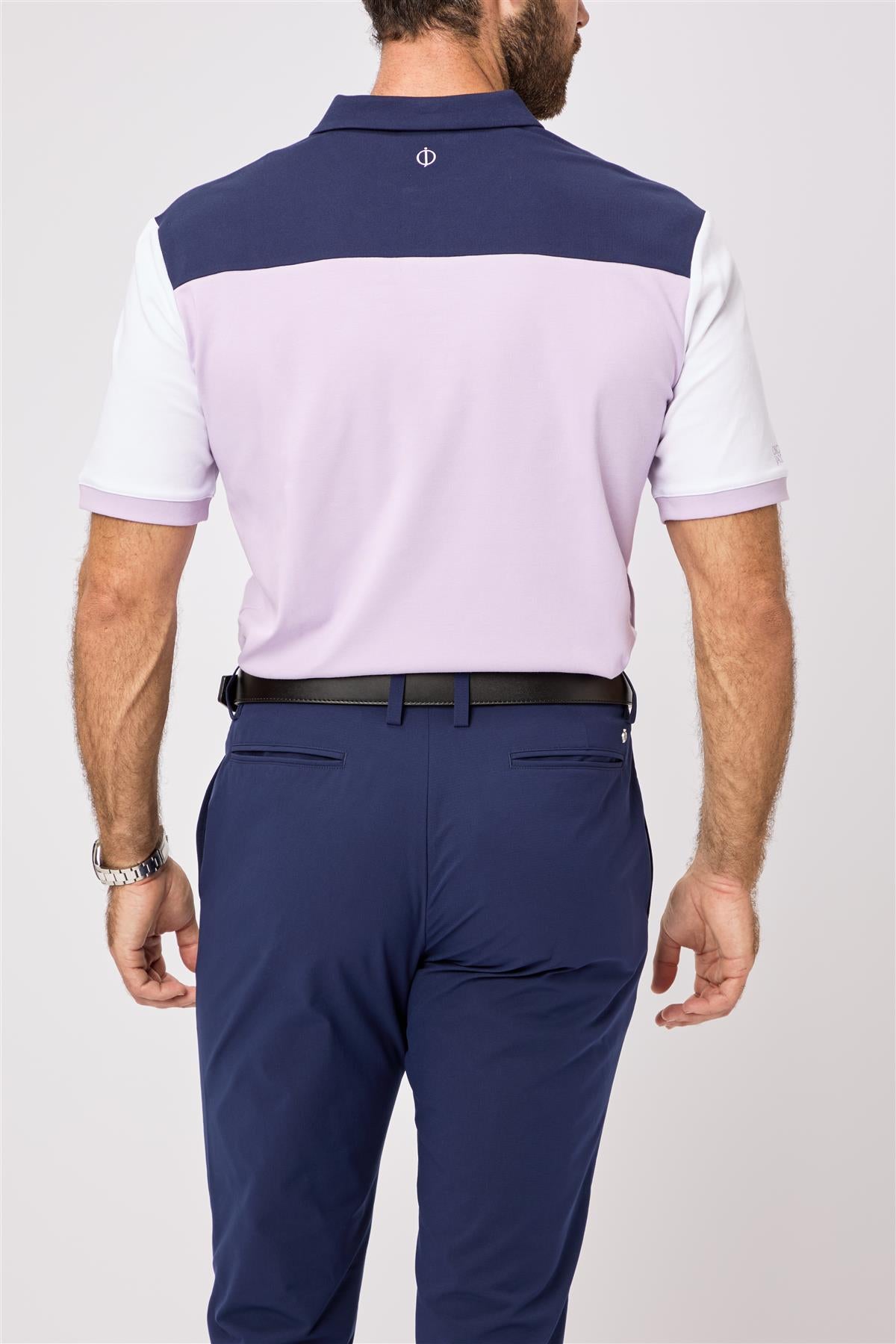 Adelaide Polo Shirt  - Lavender-Navy / Small  - Oscar Jacobson Golf