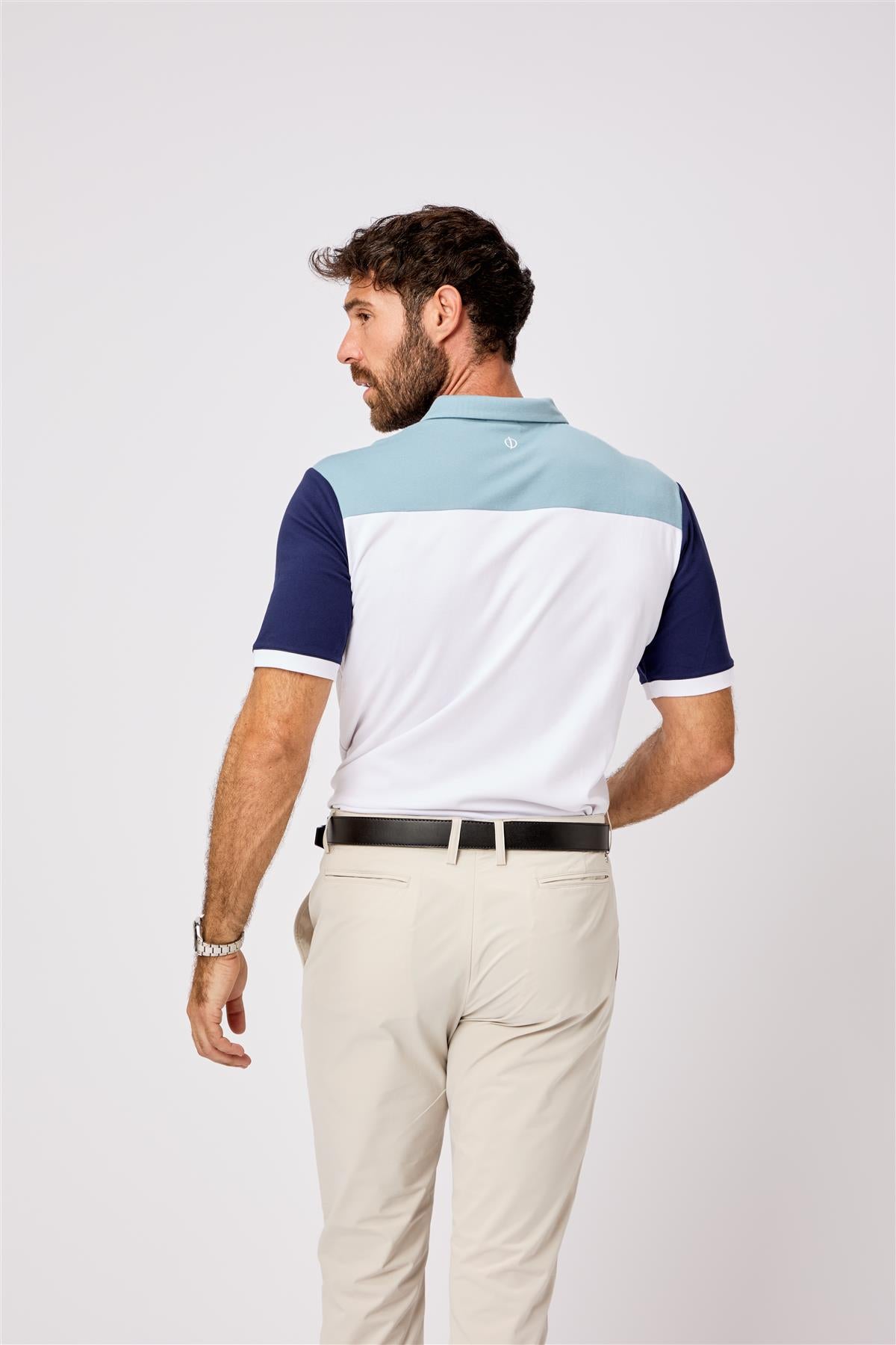 Adelaide Polo Shirt  - Lavender-Navy / Small  - Oscar Jacobson Golf