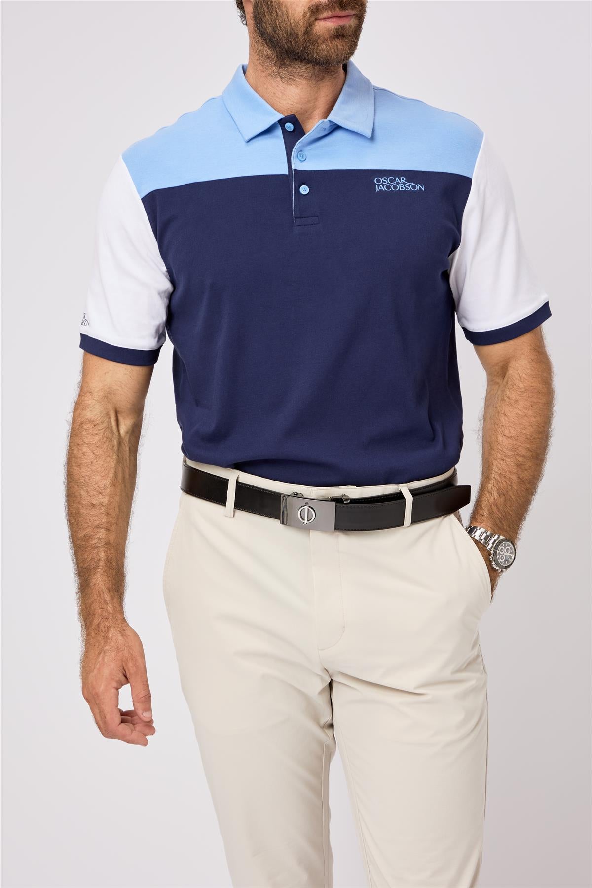 Adelaide Polo Shirt  - Lavender-Navy / Small  - Oscar Jacobson Golf