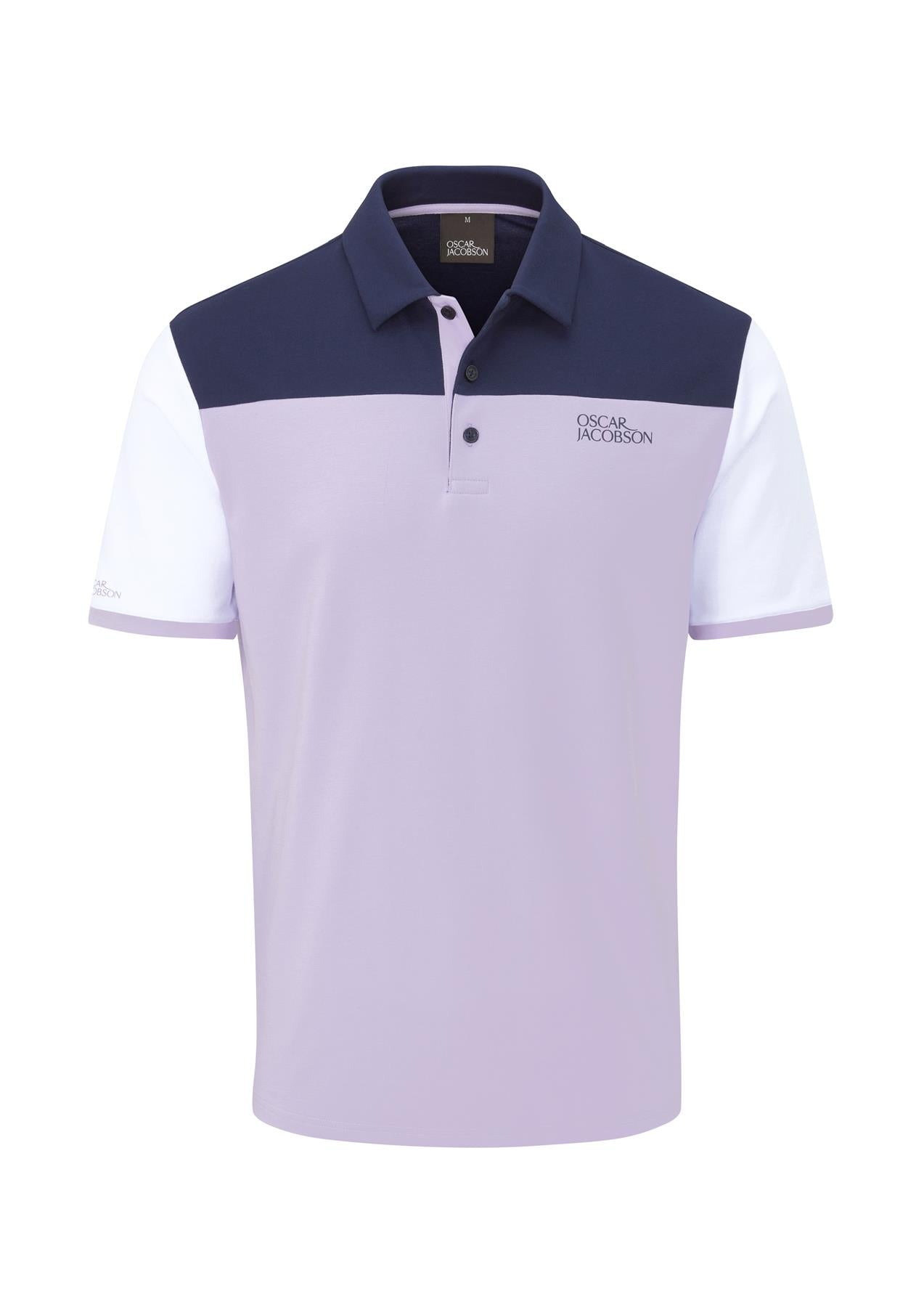 Adelaide Polo Shirt  - Lavender-Navy / Small  - Oscar Jacobson Golf