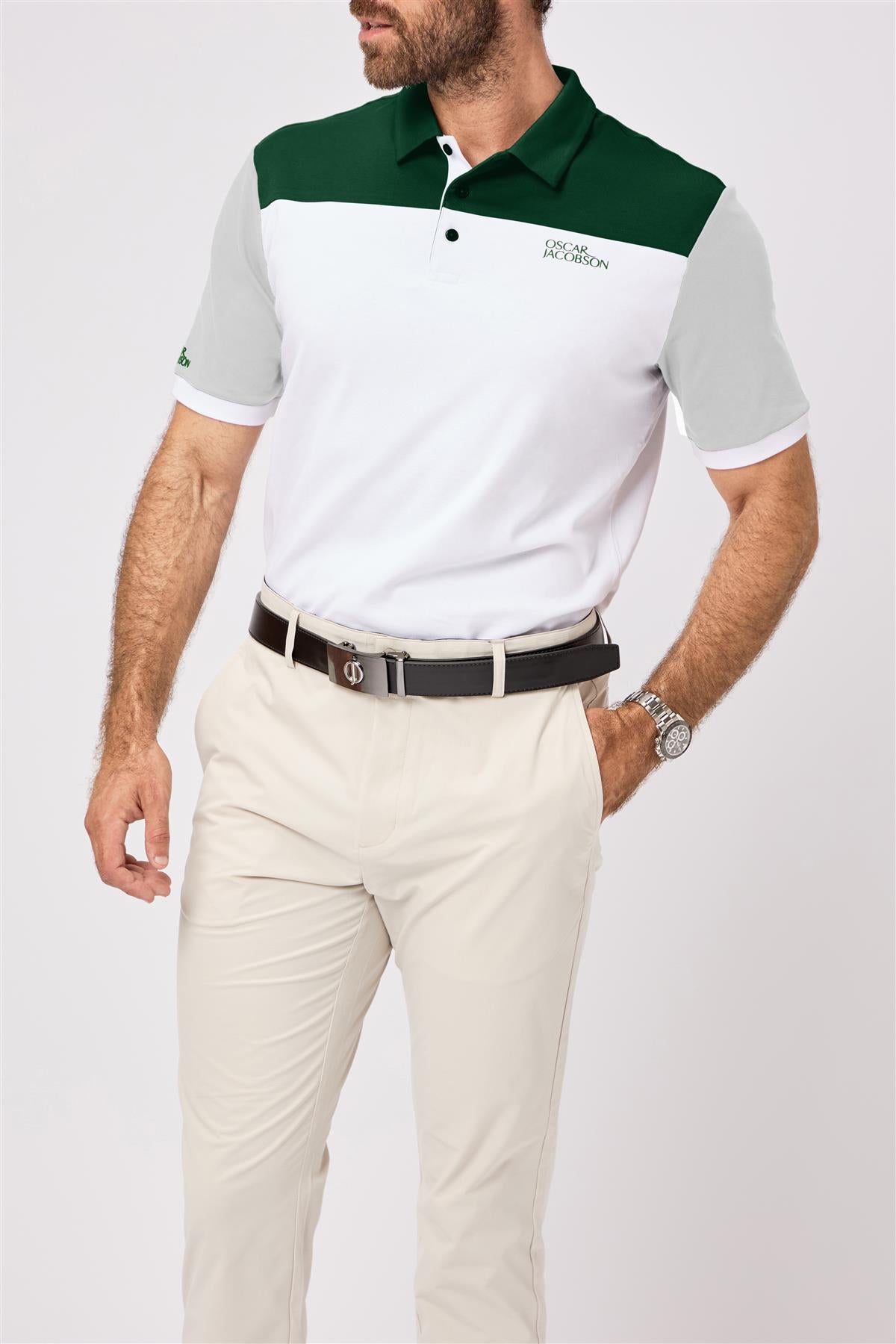 Adelaide Polo Shirt  - Lavender-Navy / Small  - Oscar Jacobson Golf