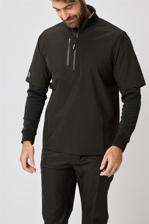 Arlington Short Sleeved Waterproof  - Black/Pewter / Small  - Oscar Jacobson Golf