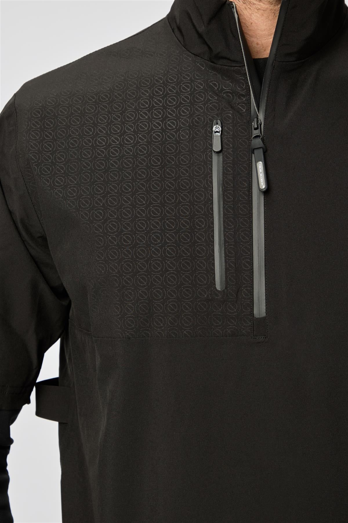 Arlington Short Sleeved Waterproof  - Black/Pewter / Small  - Oscar Jacobson Golf