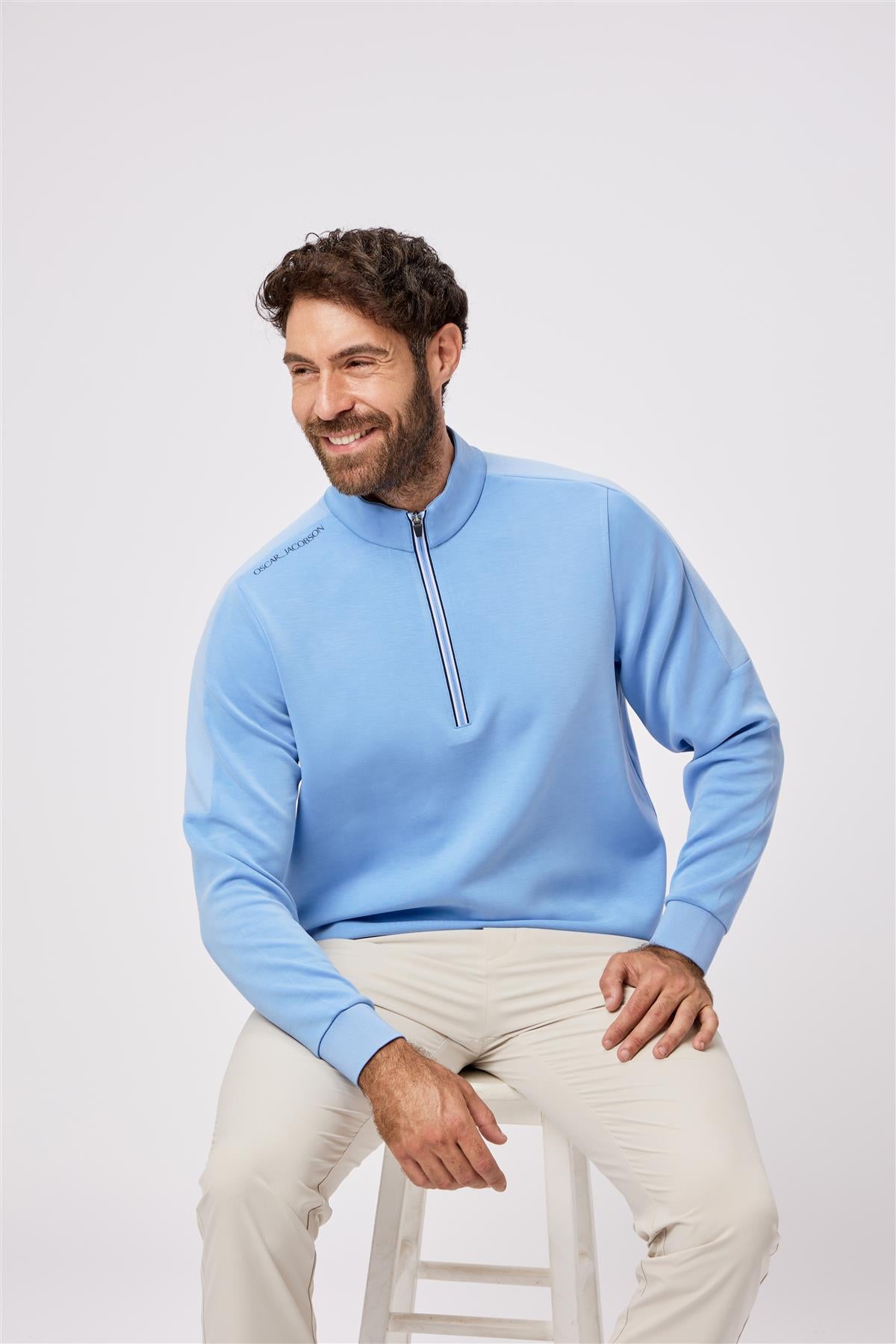 Drew Second Layer  - Navy / Small  - Oscar Jacobson Golf