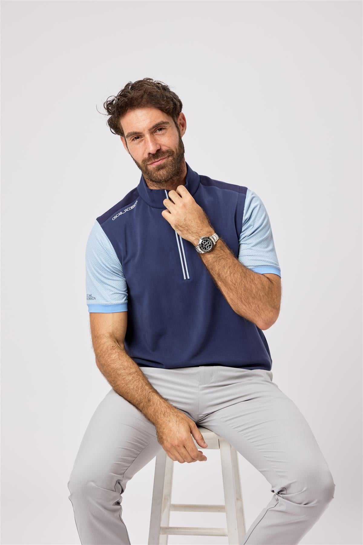 Drew Second Layer  - Dodger Blue / Small  - Oscar Jacobson Golf