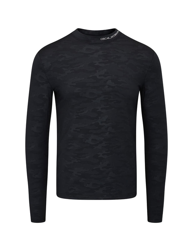 Hampton Debossed Camo Compression Base Layer- White / Small- Oscar Jacobson Golf