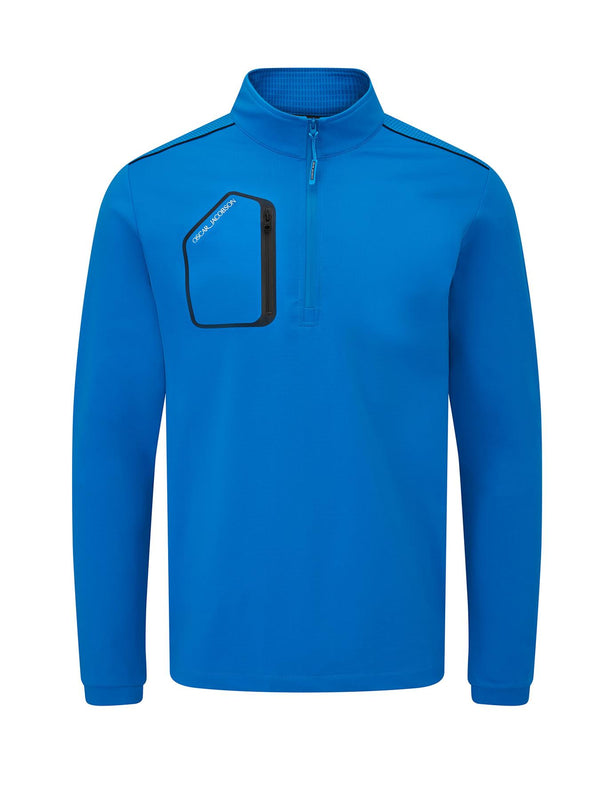 Hastings Quarter Zip Top- Black / Pewter / Small- Oscar Jacobson Golf