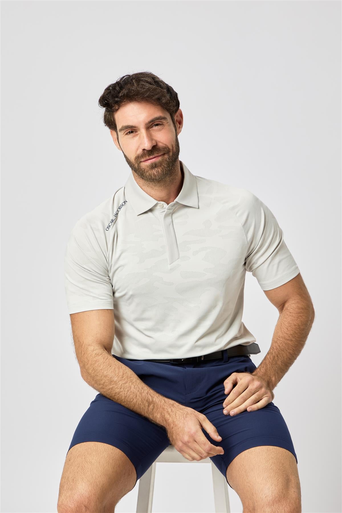 Herald Polo Shirt  - Aluminium / Small  - Oscar Jacobson Golf