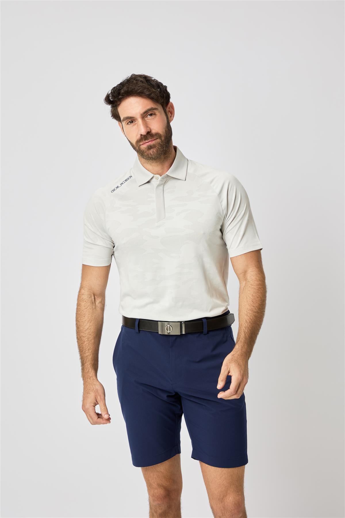 Herald Polo Shirt  - Aluminium / Small  - Oscar Jacobson Golf