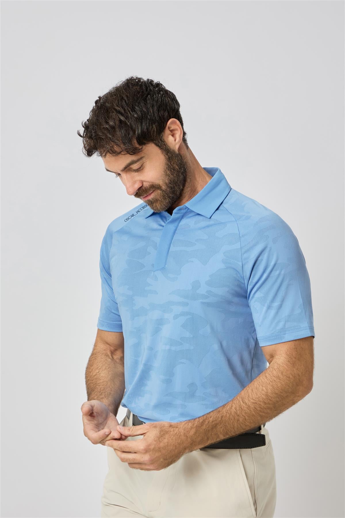 Herald Polo Shirt  - Aluminium / Small  - Oscar Jacobson Golf