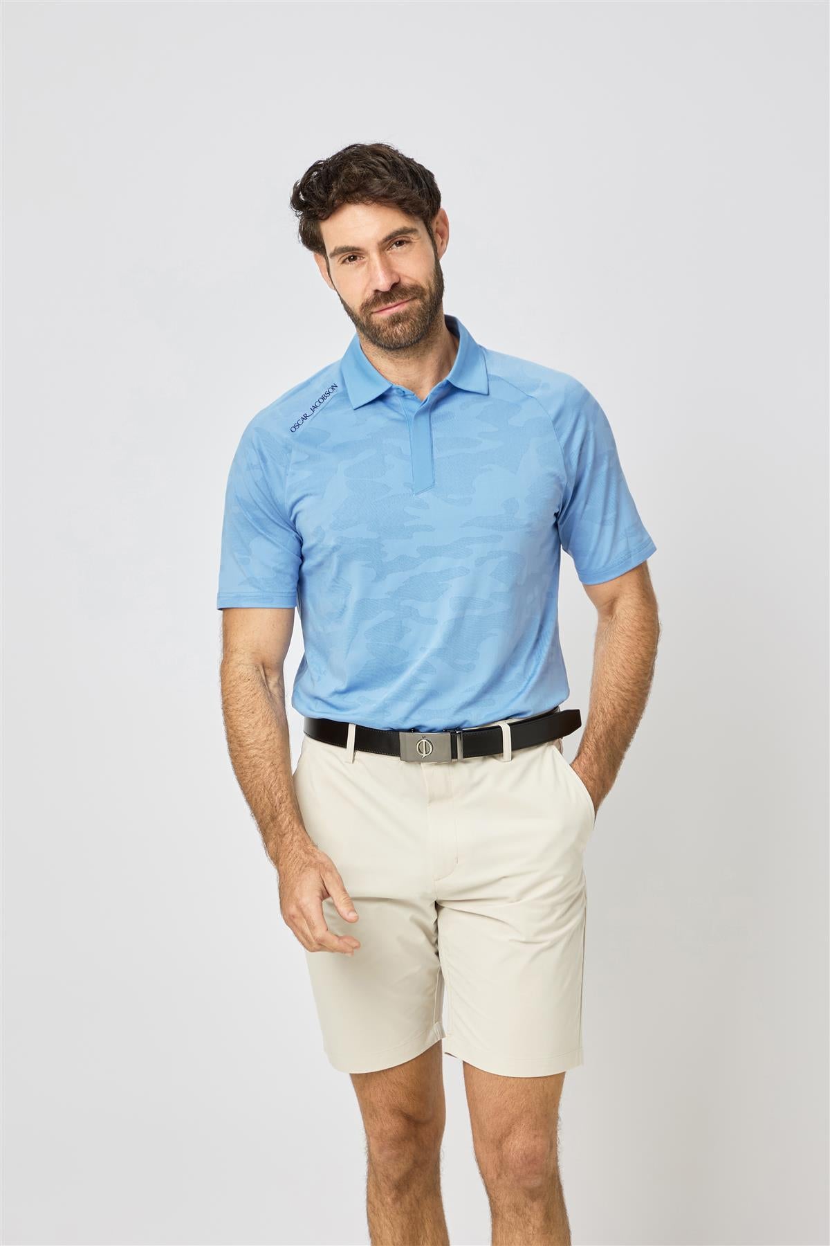 Herald Polo Shirt  - Aluminium / Small  - Oscar Jacobson Golf