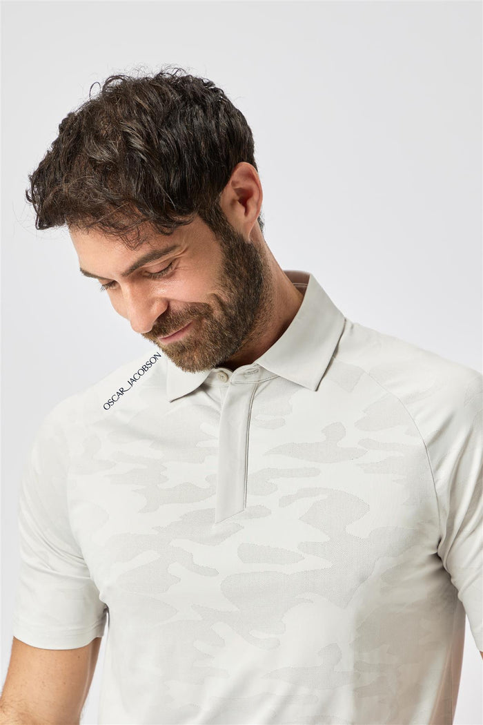 Herald Polo Shirt  - Aluminium / Small  - Oscar Jacobson Golf