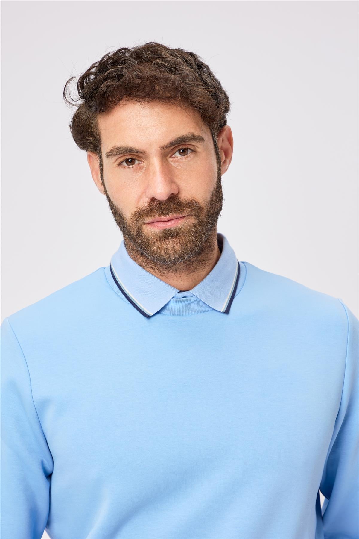 Johnstone Crew Neck Pullover  - Dodger Blue / Small  - Oscar Jacobson Golf