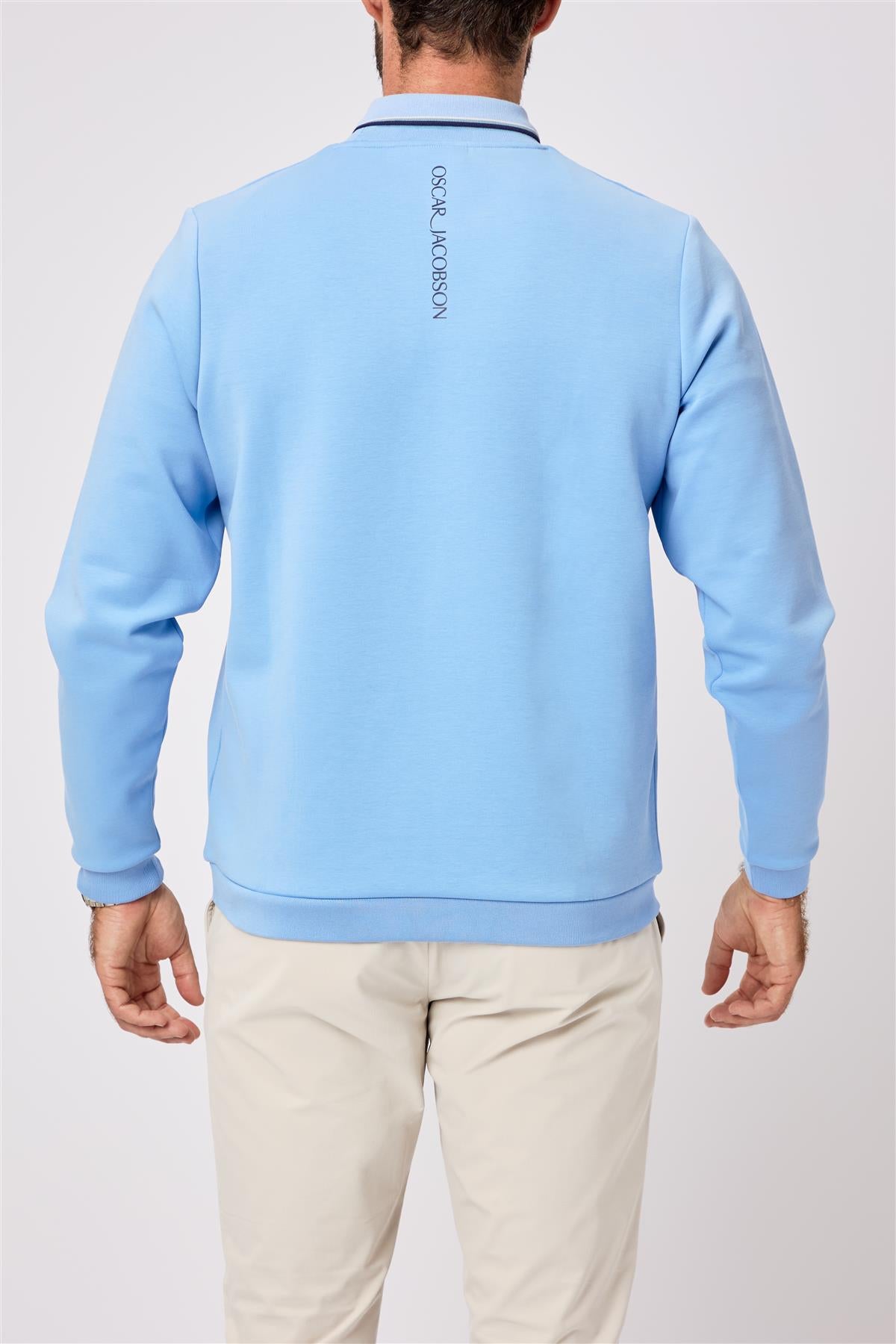 Johnstone Crew Neck Pullover  - Dodger Blue / Small  - Oscar Jacobson Golf