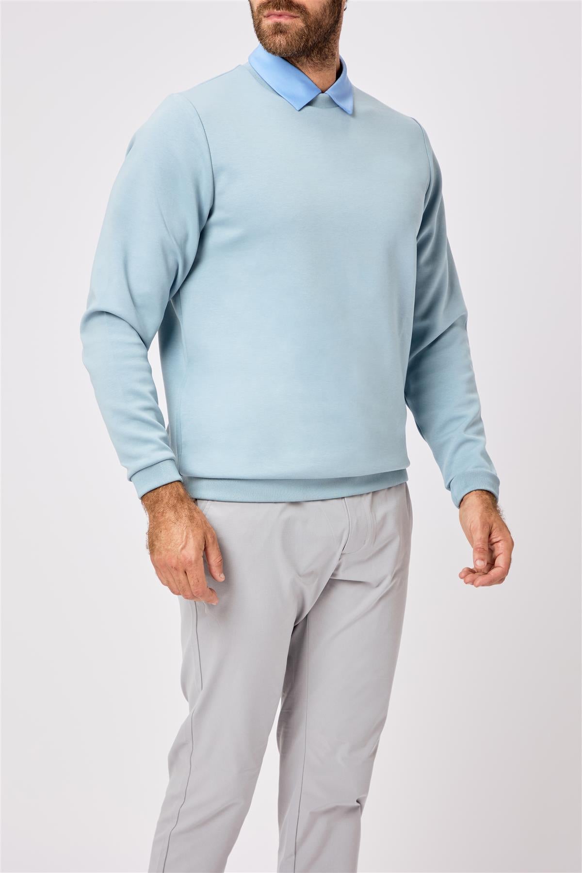 Johnstone Crew Neck Pullover  - Dodger Blue / Small  - Oscar Jacobson Golf