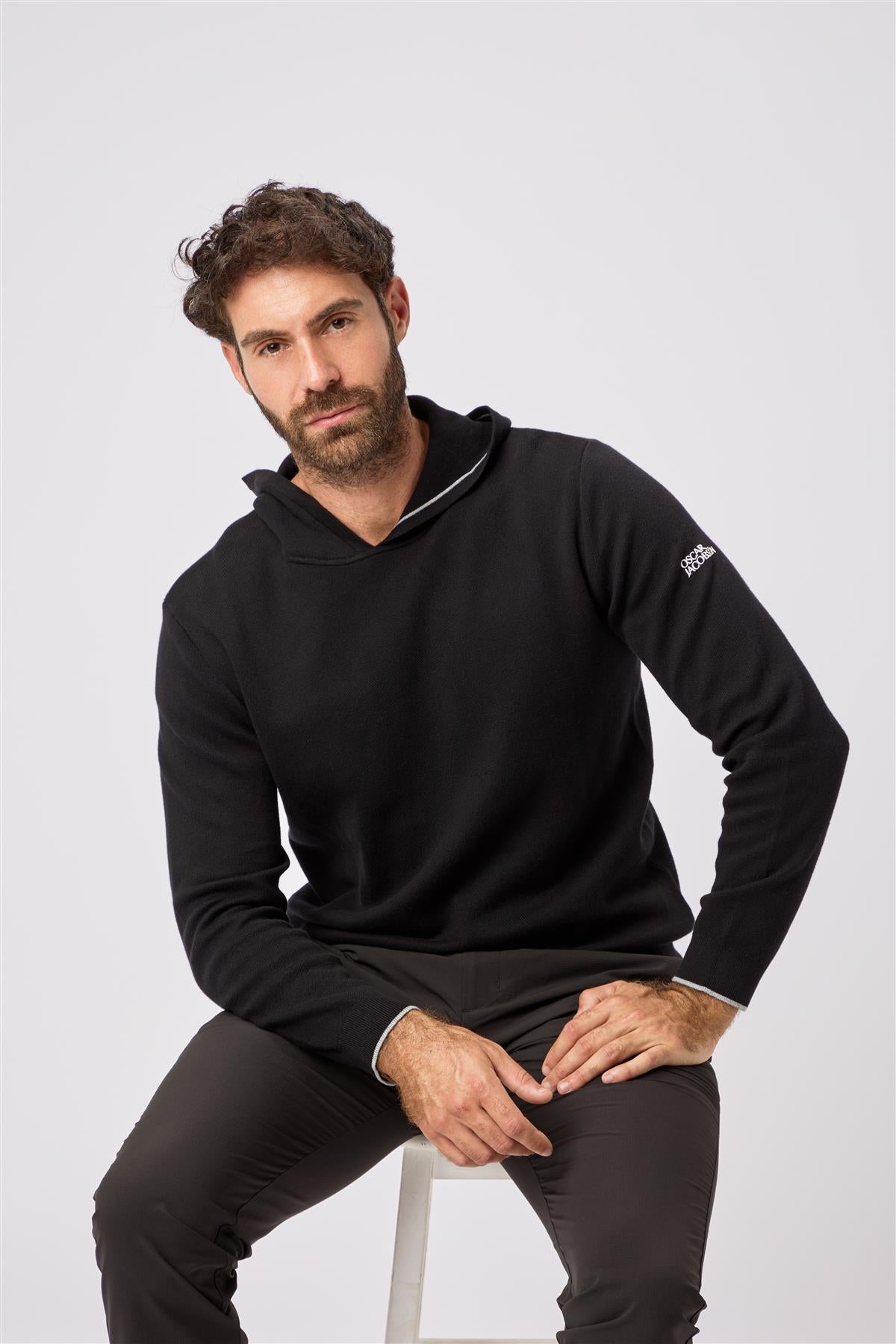 Kennedy Lightweight Knitted Hoodie  - Skyway / Small  - Oscar Jacobson Golf