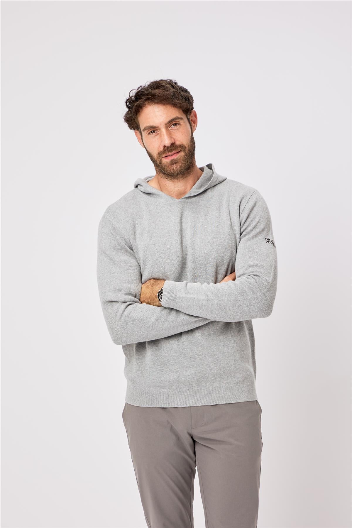 Kennedy Lightweight Knitted Hoodie  - Skyway / Small  - Oscar Jacobson Golf