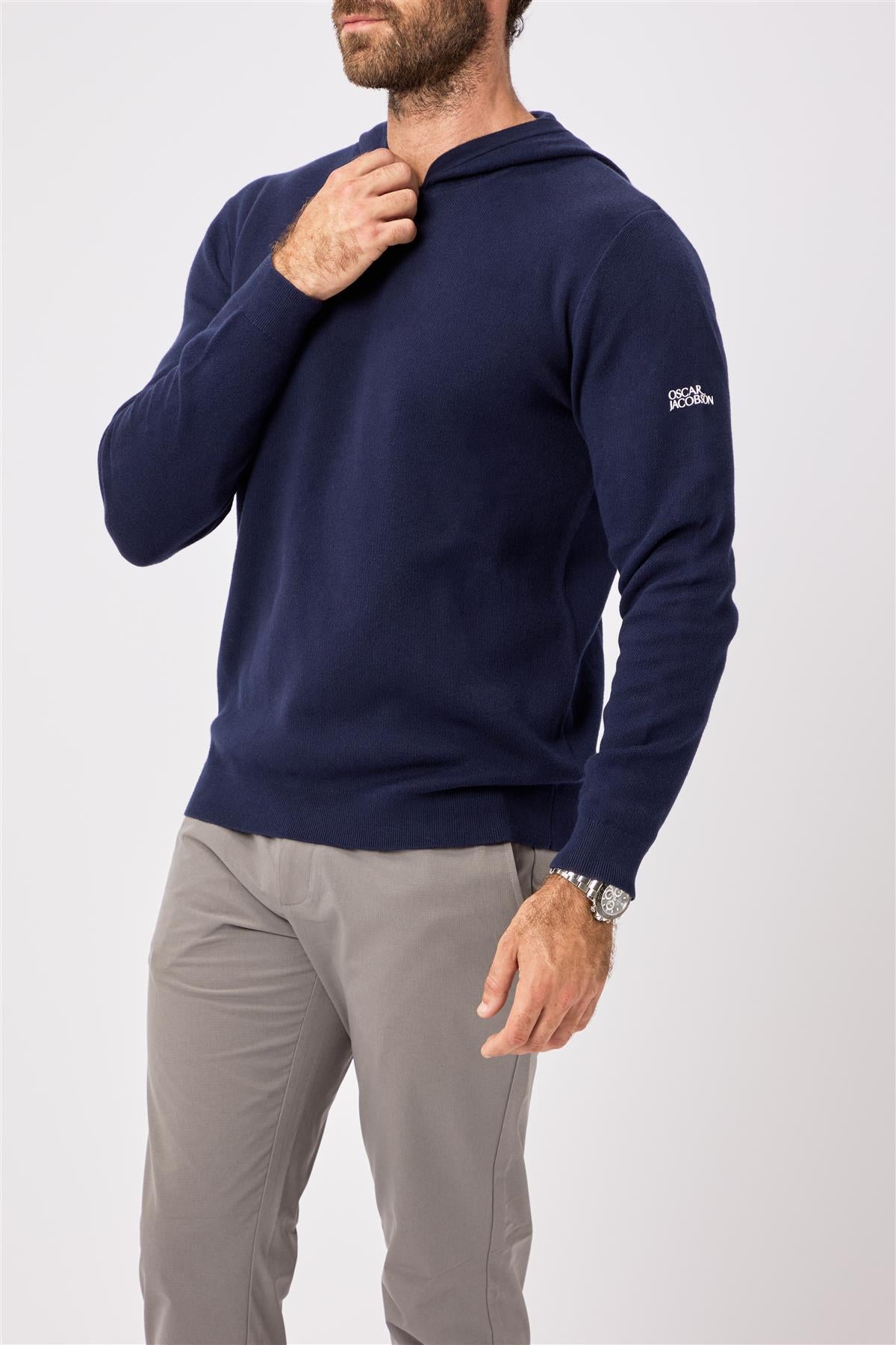 Kennedy Lightweight Knitted Hoodie  - Skyway / Small  - Oscar Jacobson Golf