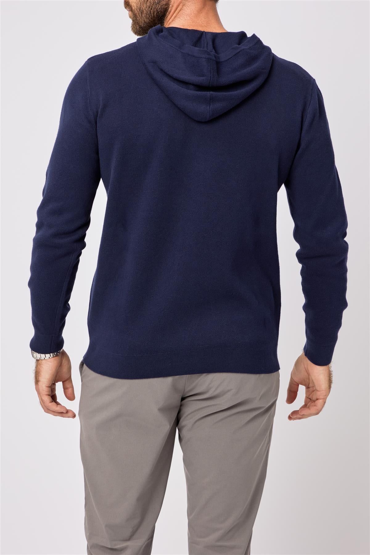 Kennedy Lightweight Knitted Hoodie  - Skyway / Small  - Oscar Jacobson Golf