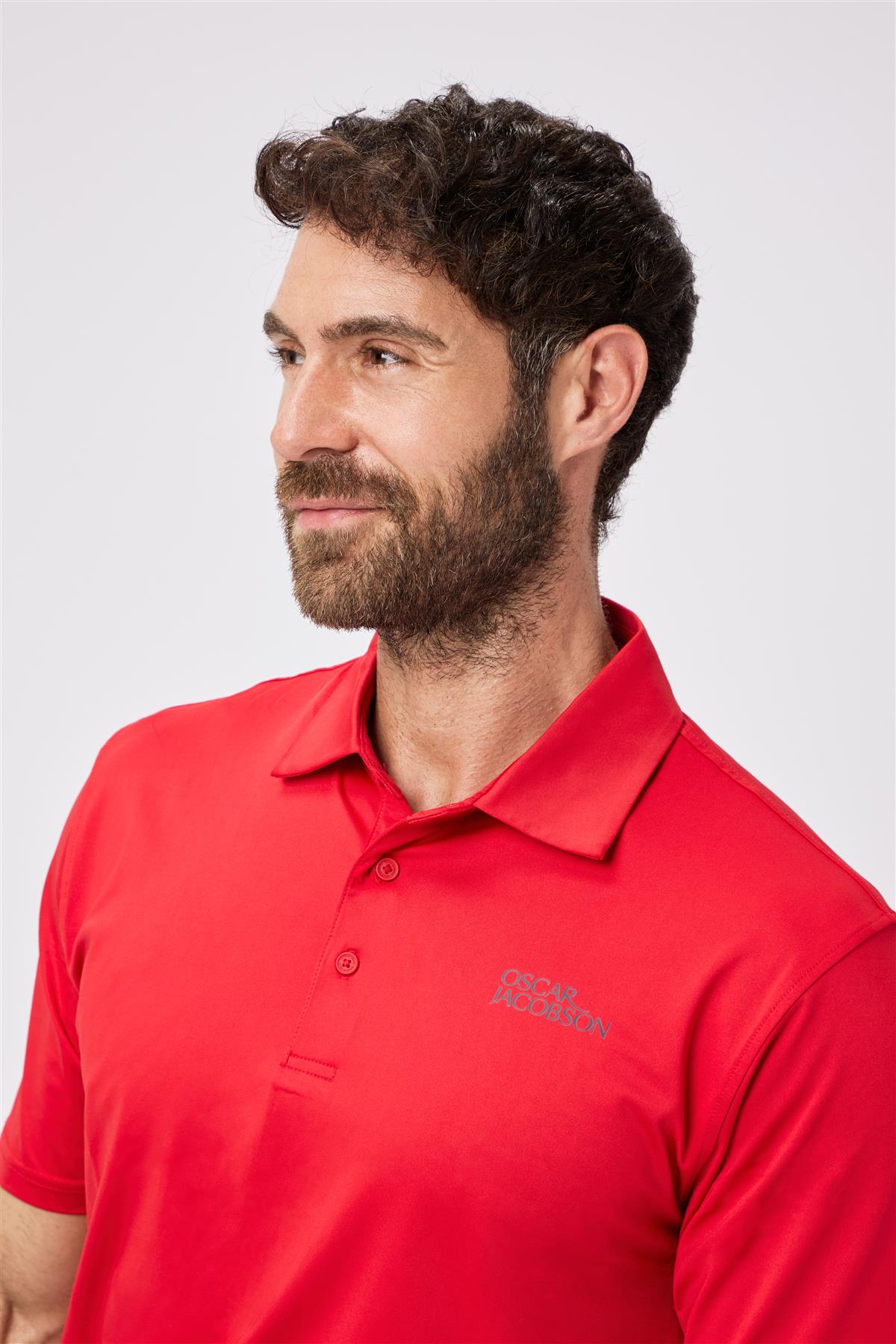 Oscar Jacobson Bullock Tour Polo  - Ruby / Medium  - Oscar Jacobson Golf