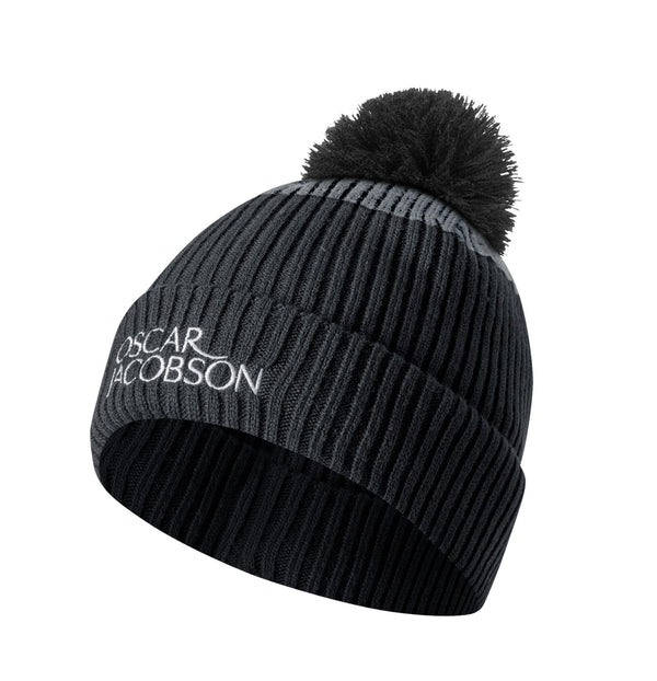 Oscar Jacobson Haven Bobble Hat- Black/Pewter- Oscar Jacobson Golf