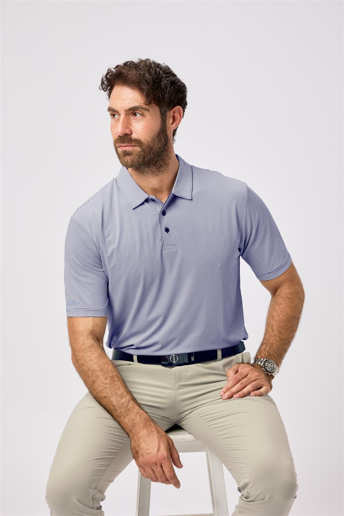 Stoneleigh Polo Shirt  - Navy / Small  - Oscar Jacobson Golf