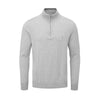 Waldorf Pin Cotton Zip Neck Sweater- Light Grey / Small-Light Grey / X-Large-Light Grey / XX-Large-Royal Blue / Small-Royal Blue / XX-Large- Oscar Jacobson Golf