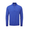 Waldorf Pin Cotton Zip Neck Sweater- Light Grey / Small-Light Grey / X-Large-Light Grey / XX-Large-Royal Blue / Small-Royal Blue / XX-Large- Oscar Jacobson Golf