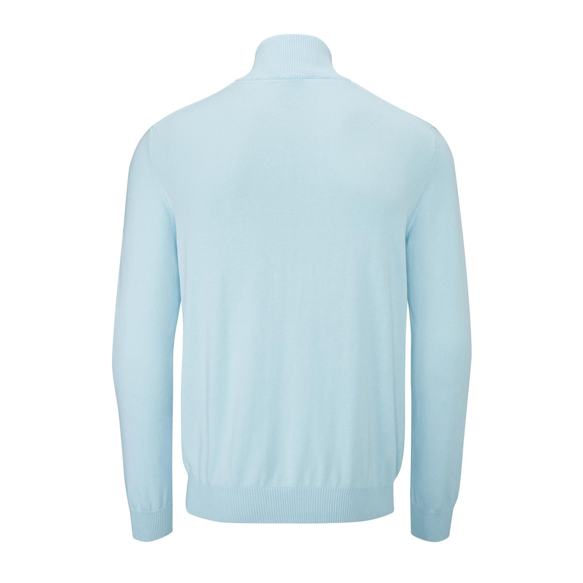 Waldorf Pin Cotton Zip Neck Sweater  - Light Grey / Small  - Oscar Jacobson Golf