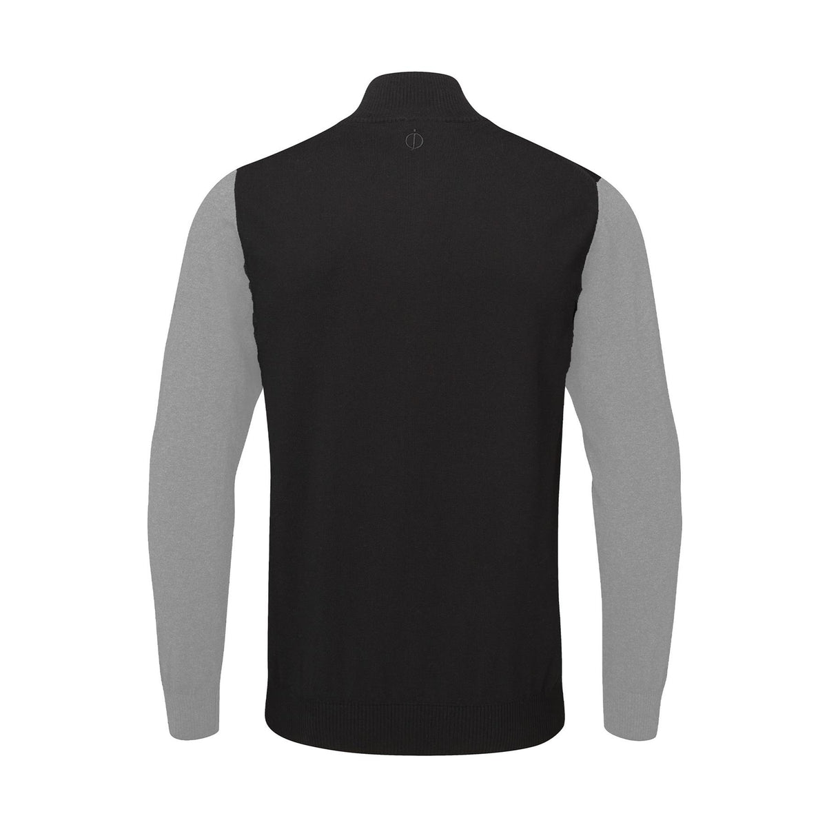 Waldorf Pin Cotton Zip Neck Sweater  - Light Grey / Small  - Oscar Jacobson Golf