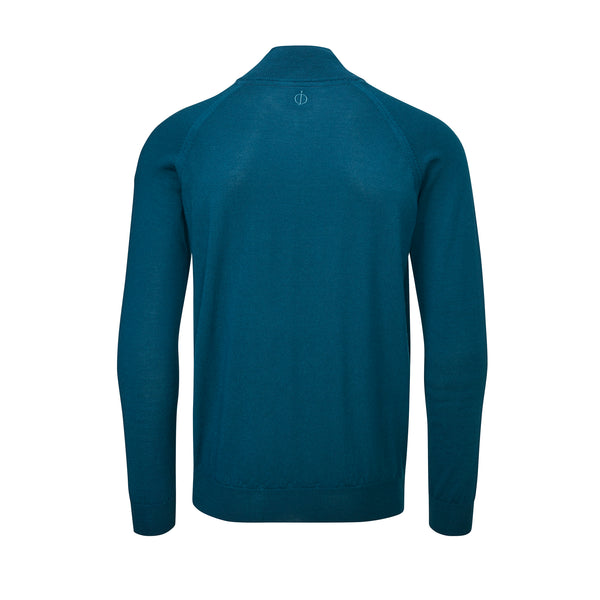 Warwick Pin Merino Zip Neck Sweater- Dark Grey / Small- Oscar Jacobson Golf
