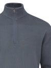 Winwood Half Zip Sweater- Navy / Small-Navy / Medium-Pewter Marl / Small-Pewter Marl / Medium-Pewter Marl / Large-Pewter Marl / X-Large-Grey Marl / Small-Grey Marl / Medium-Grey Marl / Large-Grey Marl / X-Large- Oscar Jacobson Golf