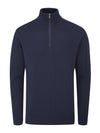 Winwood Half Zip Sweater- Navy / Small-Navy / Medium-Pewter Marl / Small-Pewter Marl / Medium-Pewter Marl / Large-Pewter Marl / X-Large-Grey Marl / Small-Grey Marl / Medium-Grey Marl / Large-Grey Marl / X-Large- Oscar Jacobson Golf