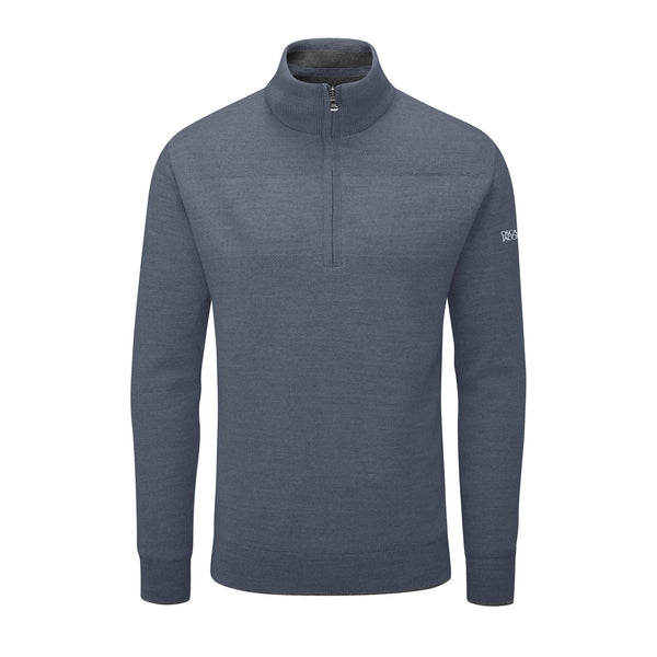 Anders Merino Wool Lined Sweater- Pewter Marl / Small-China Blue / Small-Black / Small-Navy / Small-Grey Marl / Small- Oscar Jacobson Golf