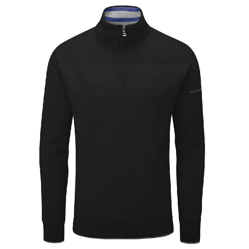 Anders Merino Wool Lined Sweater  - Black / Small  - Oscar Jacobson Golf