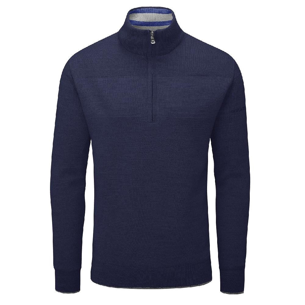Anders Merino Wool Lined Sweater  - Navy / Small  - Oscar Jacobson Golf