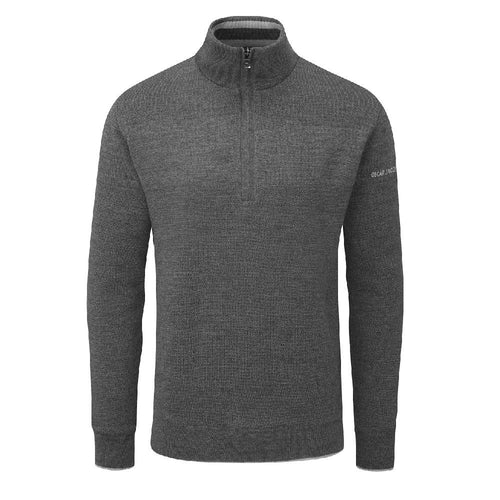 Anders Merino Wool Lined Sweater  - Pewter Marl / Small  - Oscar Jacobson Golf