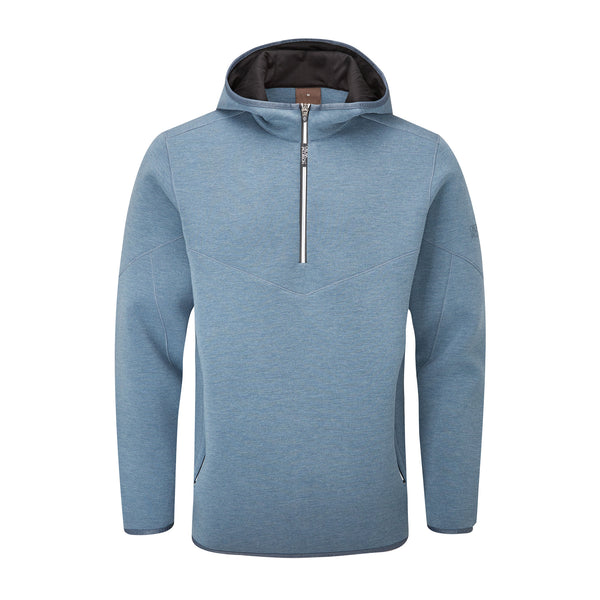 Dayne Quarter Zip Hooded Pullover- Black Marl / Small-Black Marl / Medium-Black Marl / Large-Black Marl / X-Large-Black Marl / XX-Large-China Blue Marl / Medium-China Blue Marl / Large-China Blue Marl / X-Large-China Blue Marl / XX-Large-Navy Marl / Small- Oscar Jacobson Golf