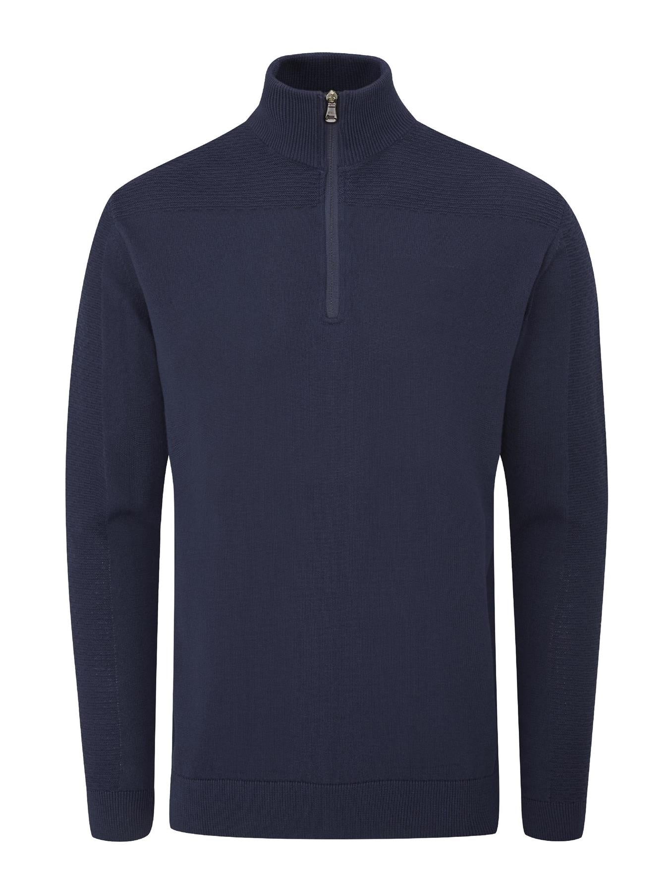 Winwood Half Zip Sweater  - Navy / Medium  - Oscar Jacobson Golf