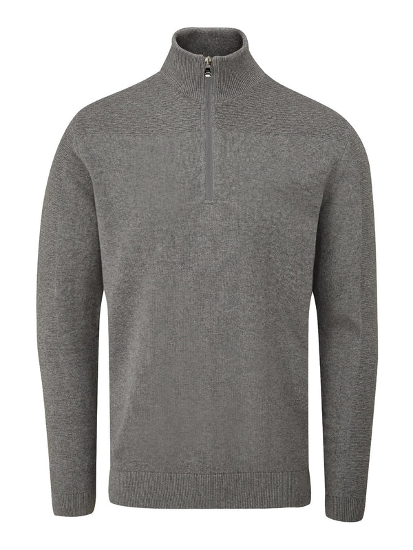 Winwood Half Zip Sweater- Pewter Marl / Large- Oscar Jacobson Golf