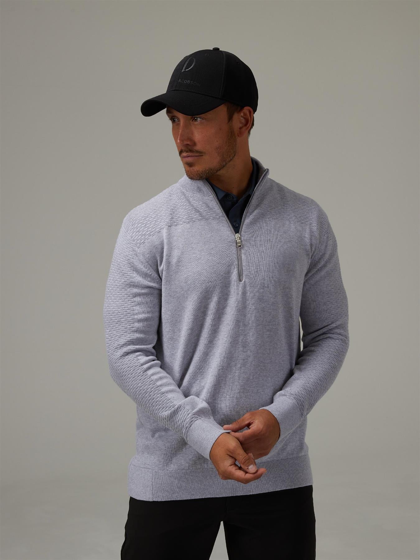 Winwood Half Zip Sweater  - Navy / Small  - Oscar Jacobson Golf
