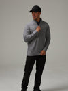 Winwood Half Zip Sweater- Navy / Small-Navy / Medium-Pewter Marl / Small-Pewter Marl / Medium-Pewter Marl / Large-Pewter Marl / X-Large-Grey Marl / Small-Grey Marl / Medium-Grey Marl / Large-Grey Marl / X-Large- Oscar Jacobson Golf